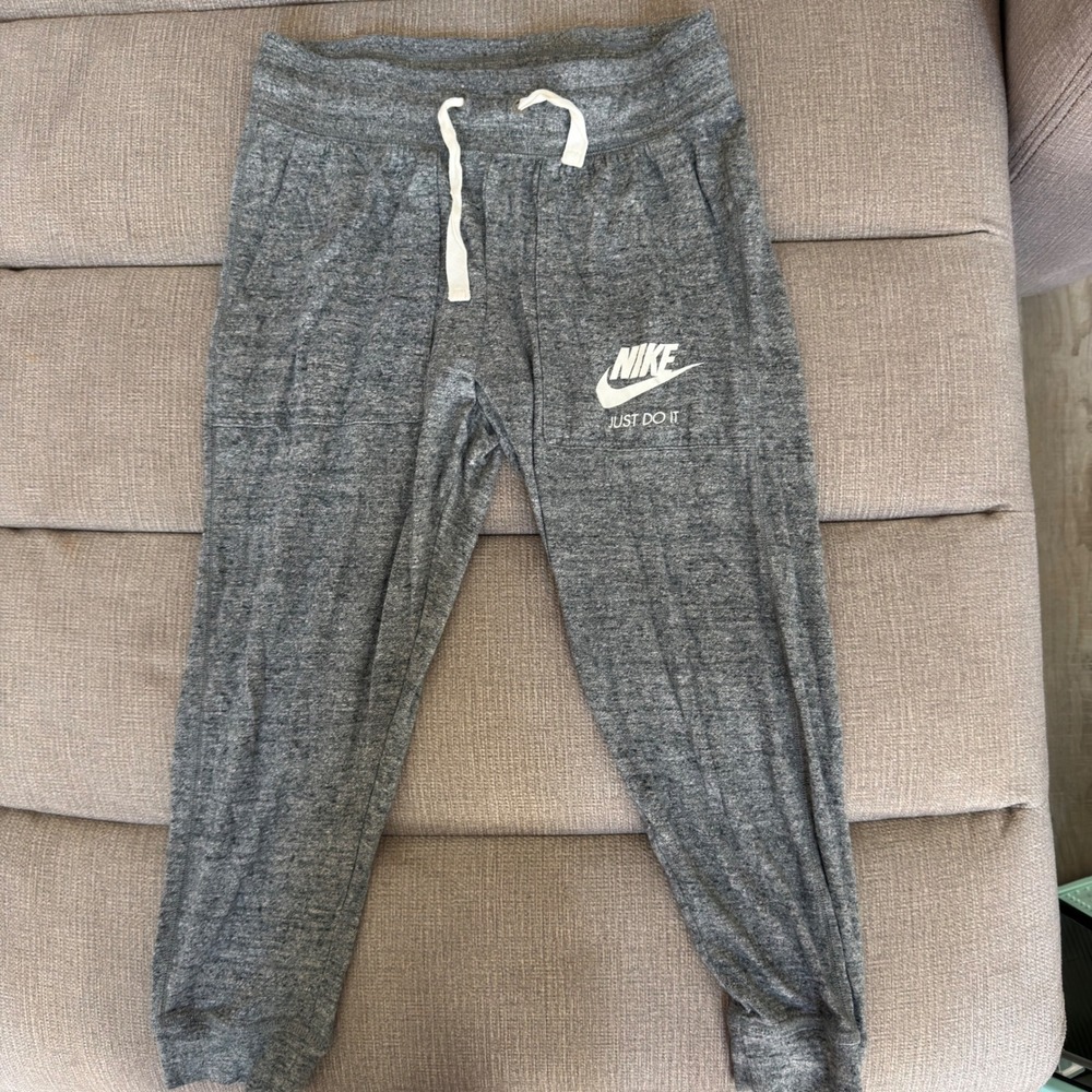 Nike Sportswear Gym Vintage Joggers Grey Heather Just Do It Pants Womens XS